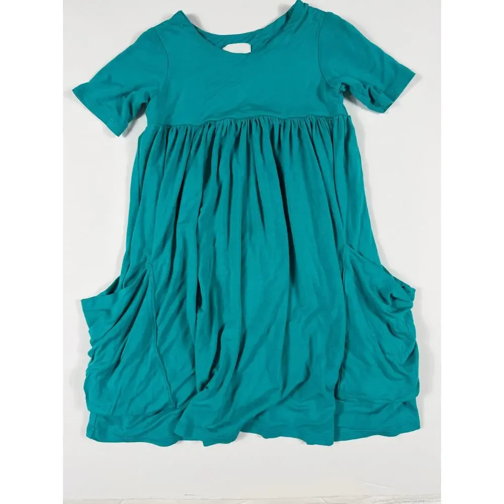 Remie Girl Pocket Day Dress Aqua Mermaid Size 4